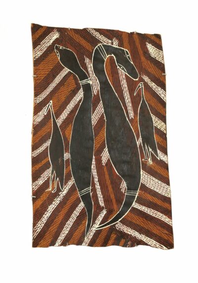 <br>Rrapurapu Gurruwiwi</br><strong>Garrimala </strong><br>81 x 50cm</br><br>ID: 2077-22</br>