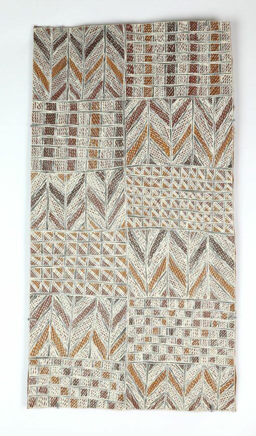<br>Meŋa Munuŋgurr</br><strong>Djapu ga Dhudi-Djapu</strong><br>104x52cm</br><br>ID: 341-23</br>
