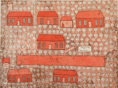 <br>Balwaldja Wanapa Munuŋgurr</br><strong>Welcome to Barratjpi</strong><br>Image Size: 25 x 33cm; Paper Size: 41 x 48cm; Paper: Somerset</br><br>ID: 3472-25</br>