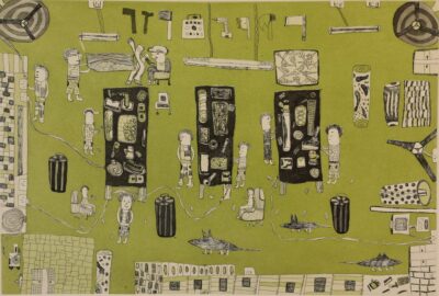 <br>Munuy’ŋu Marika</br><strong>Workshop </strong><br>Image Size: 33.5 x 50cm; Paper Size: 51 x 66.5; Paper: Somerset</br><br>ID: 4461-25</br>