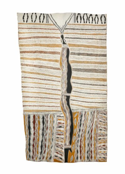 <br>Batja Marawili</br><strong>Mundukul/Burrut'tji - Lightning Snake </strong><br>120 x 72 cm</br><br>ID: 4752-24</br>
