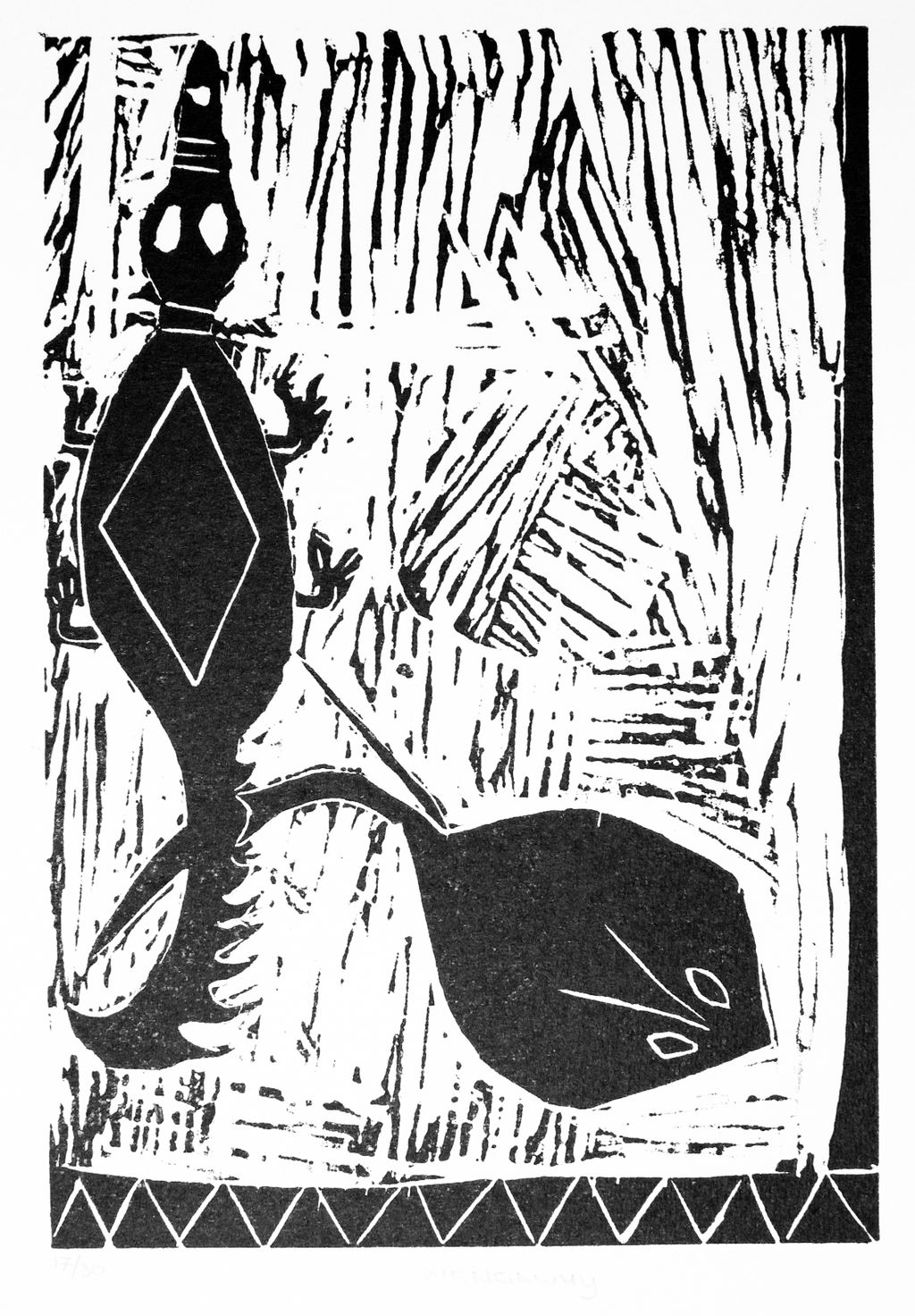 <br>Waŋgawuy Munuŋgirritj</br><strong>Baru ga Gaŋalkmirri 38B</strong><br>20 x 29cm Paper: HAHNEMUHLE </br><br>ID: 187-16</br>