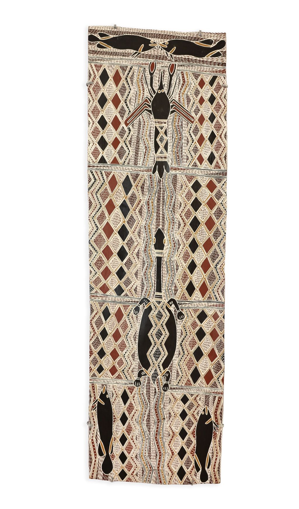 <br>Yinimala Gumana</br><strong>Gäṉgaṉ </strong><br>103 x 31cm</br><br>ID: 2958-24</br>