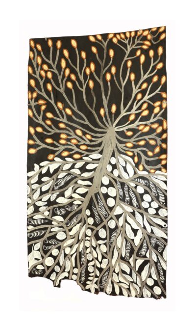 <br>Muluymuluy Wirrpanda</br><strong>Gathul - Mangroves </strong><br>113 x 54 cm</br><br>ID: 6947-22</br>