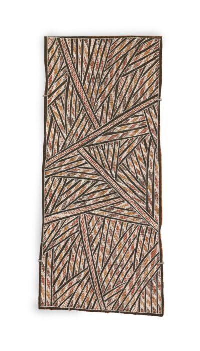 <br>Ŋoŋu Ganambarr</br><strong>Mäna </strong><br>81 x 36cm</br><br>ID: 7557-25</br>