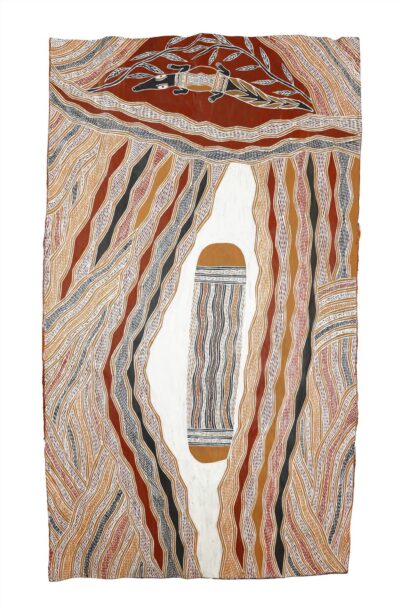 <br>Wulu Marawili</br><strong>Garraŋali </strong><br>50.5 x 90 cm</br><br>ID: 4739-24</br>