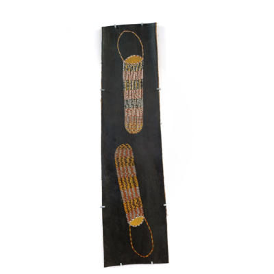 <br>Muluymuluy Wirrpanda</br><strong>Bol'pu (Muluymuluy painted)</strong><br>89 x 24cm</br><br>ID: 2409-23</br>
