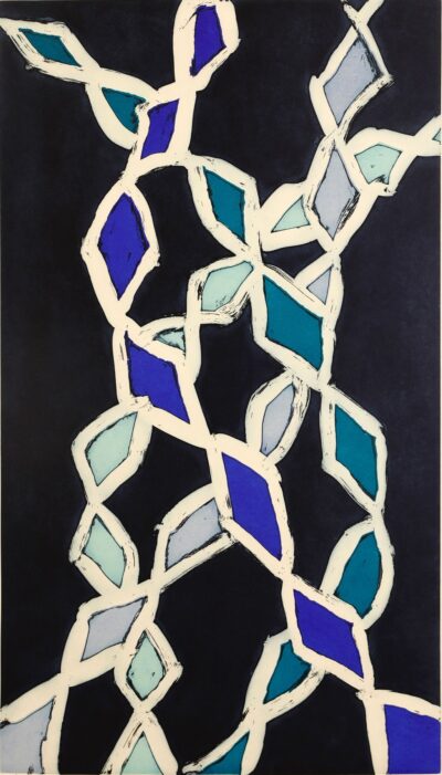 <br>Dhambit Ruypu Munuŋgurr</br><strong>Blue Fire</strong><br>78 x 44cm</br><br>ID: 4021-26</br>