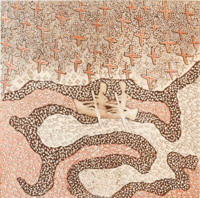 <br>Naminapu Maymuru-White</br><strong>Guwak Men</strong><br>50 x 50cm</br><br>ID: 3848-26</br>