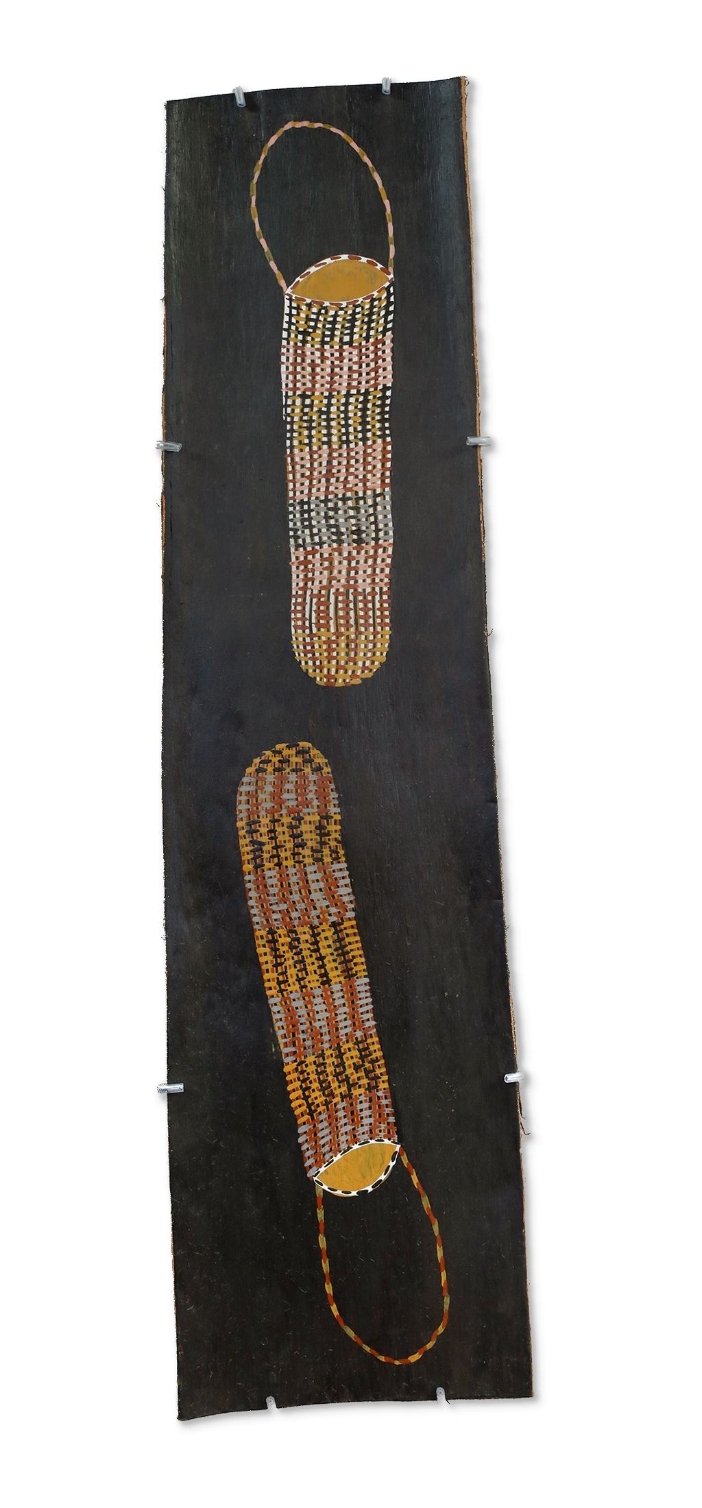 <br>Muluymuluy Wirrpanda</br><strong>Bol'pu (Muluymuluy painted)</strong><br>89 x 24cm</br><br>ID: 2409-23</br> - Image 2