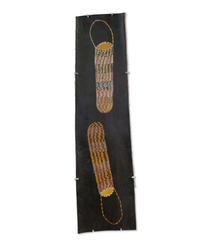 <br>Muluymuluy Wirrpanda</br><strong>Bol'pu (Muluymuluy painted)</strong><br>89 x 24cm</br><br>ID: 2409-23</br>