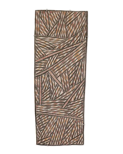 <br>Ŋoŋu Ganambarr</br><strong>Mäna </strong><br>87 x 33.5cm</br><br>ID: 7556-25</br>