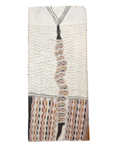 <br>Batja Marawili</br><strong>Mundukul/Burrut'tji - Lightning Snake </strong><br>138 x 65 cm </br><br>ID: 5316-24</br>