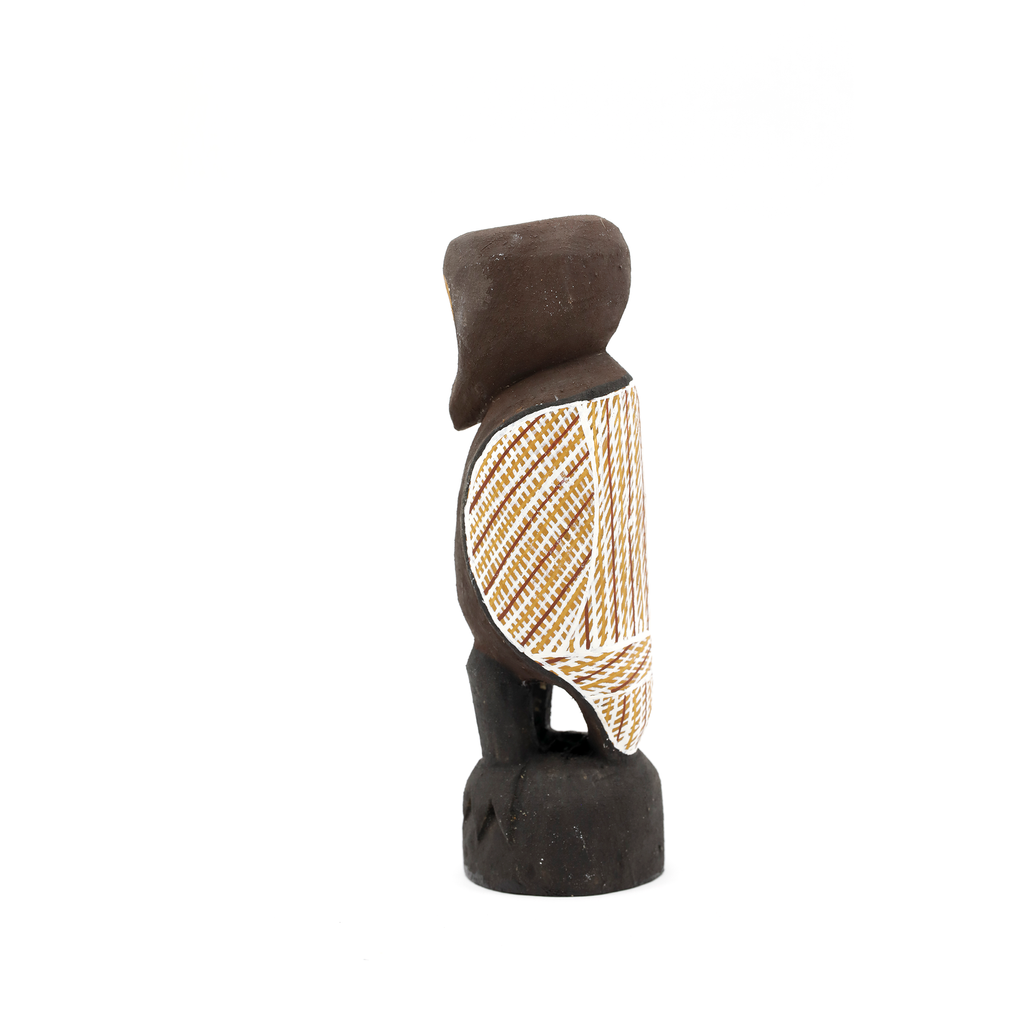 <br>Djul’djul Gurruwiwi</br><strong>Worrwurr - Dhuḏuthuḏu (owl carving)</strong><br>19 cm x 6 cm</br><br>ID: 466-26</br> - Image 3