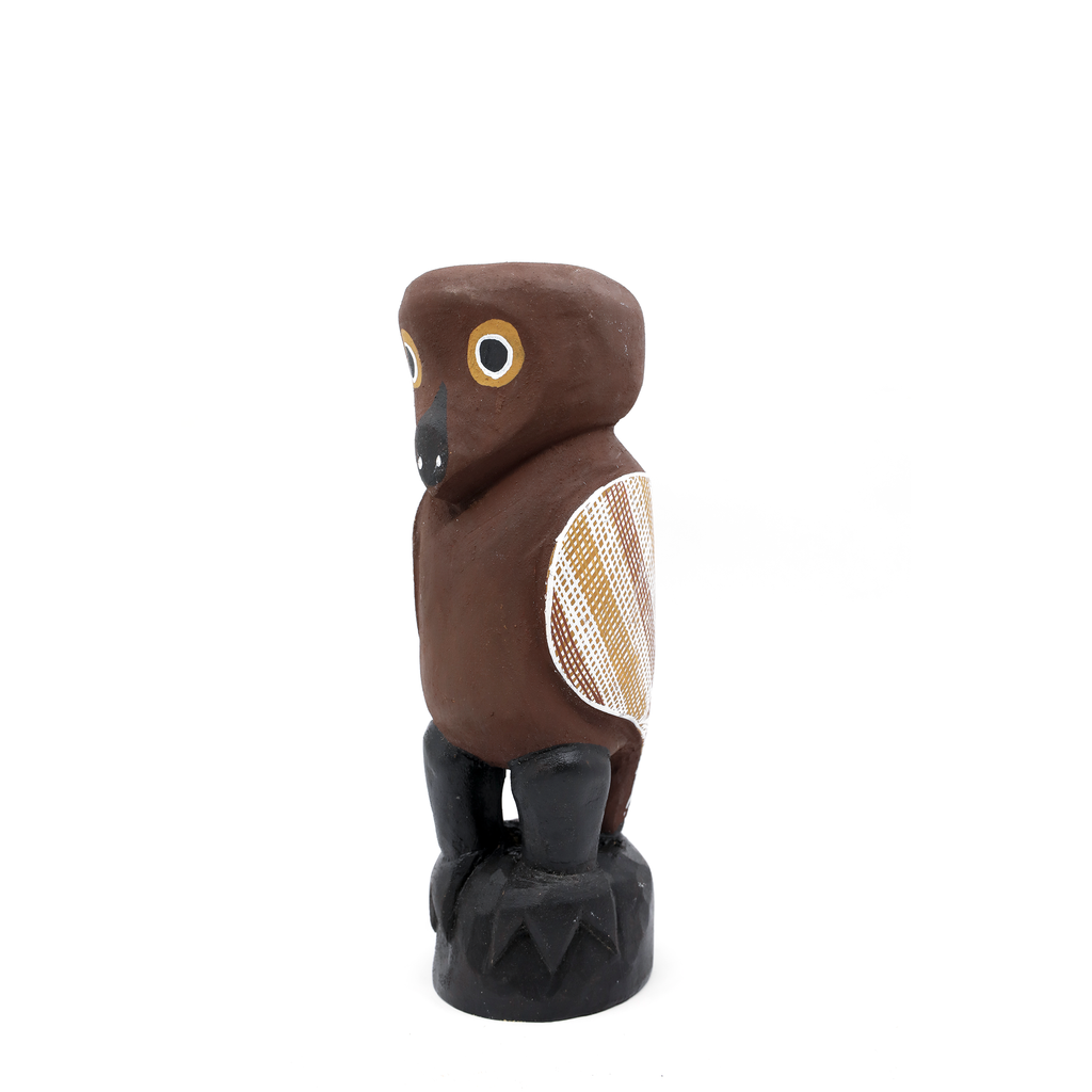 <br>Djul’djul Gurruwiwi</br><strong>Worrwurr - Dhuḏuthuḏu (owl carving)</strong><br>27 x 9 x 8.5cm</br><br>ID: 254-26</br> - Image 2